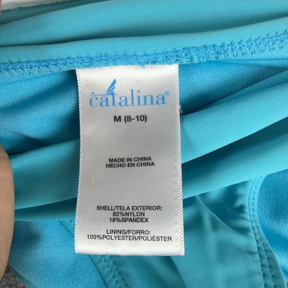 Catalina Tankini Swim Set Womens M 8-10 Multicolor Aqua High Waist Geometric